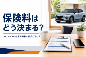 フロンクスの任意保険料の決まり方と下げ方を解説する記事のアイキャッチ
