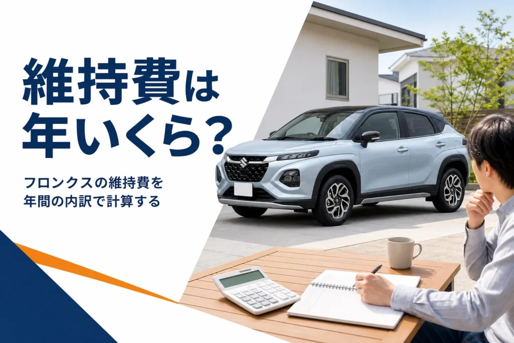 フロンクスの年間維持費の内訳を解説する記事のアイキャッチ