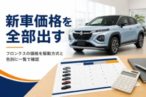 フロンクスの新車価格を一覧で解説する記事のアイキャッチ