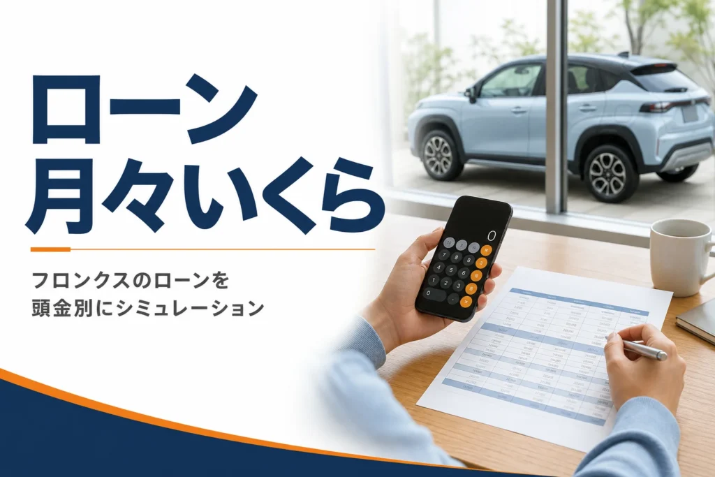 フロンクスのローンの月々を頭金別にシミュレーションする記事のアイキャッチ