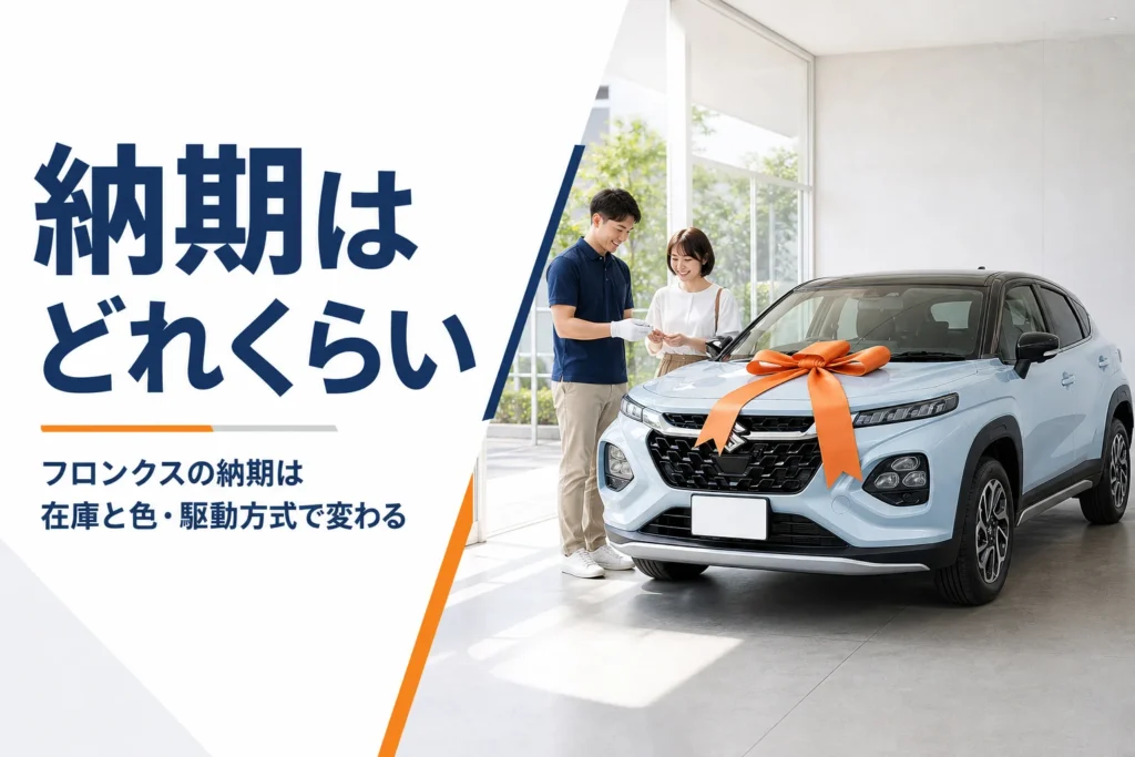 フロンクスの納期と納車までの流れを解説する記事のアイキャッチ
