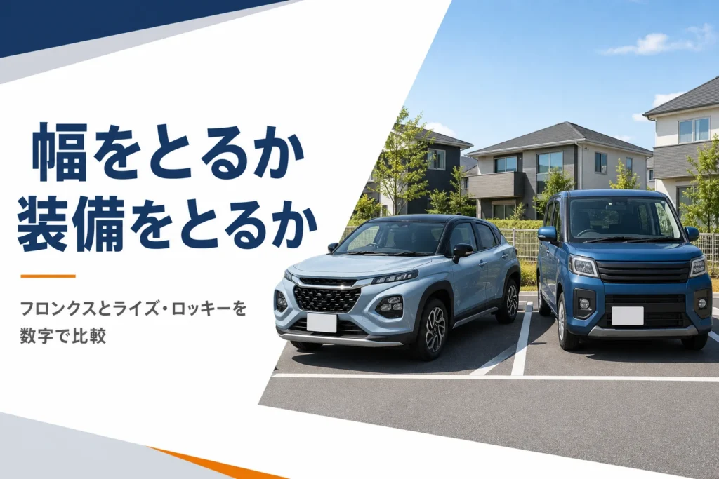 フロンクスとライズを並べて比べるイメージ