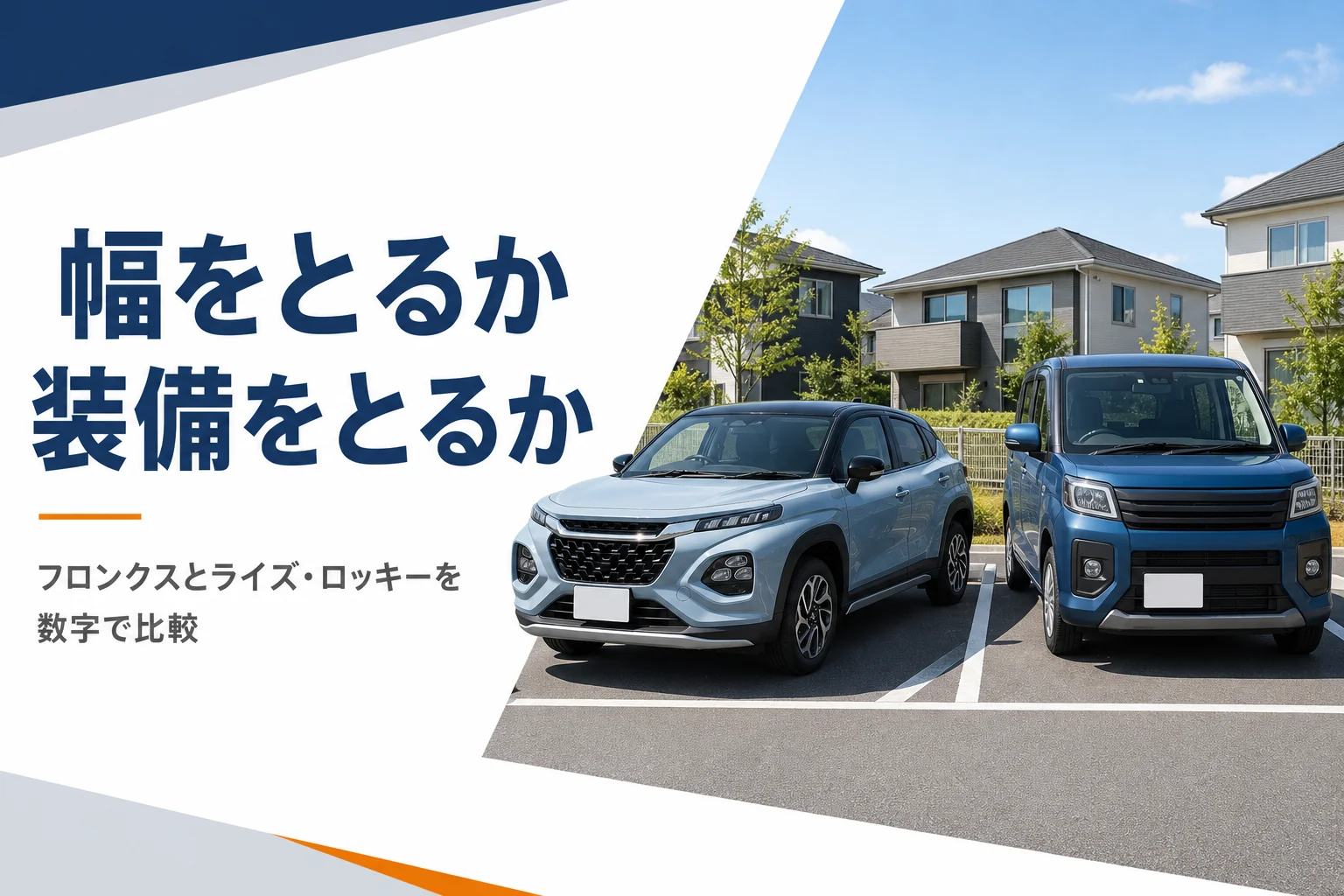 フロンクスとライズを並べて比べるイメージ